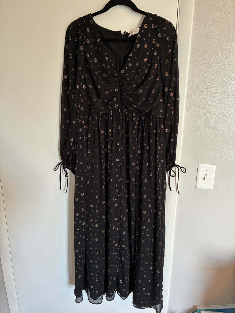 Black Ruched Maxi Dress Whimsigoth Witchy - Picture 2 of 13